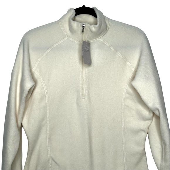 Obermeyer Cream Fleece Micro Zip-T Ultragear Qtr. Zip Pullover Bass Layer, Sz L - Picture 3 of 14